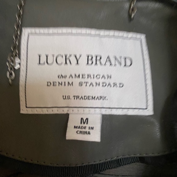 REAL GREY LEATHER JACKET LUCKY BRAND NEVER WORN - Picture 4 of 4